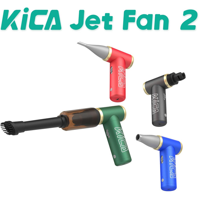 Електричний міні-пилосос Kica JetFan 2 – бездротовий, для ноутбука, клавіатури, авто, 22500-101000 об/хв