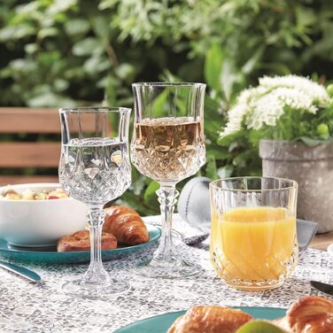 Cristal d'Arques Paris Longchamp - Wine Glass 170ml - Set of 6 - made of Kwarx - reinforced packaging - Shine, transparency, and high resistance