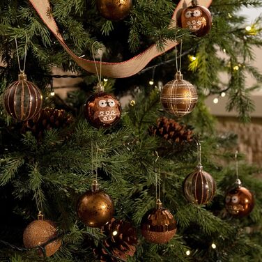 Набір ялинкових прикрас Valery Madelyn 16 шт. 6 см, червоно-зелено-золота тема, з подарунковим пакуванням