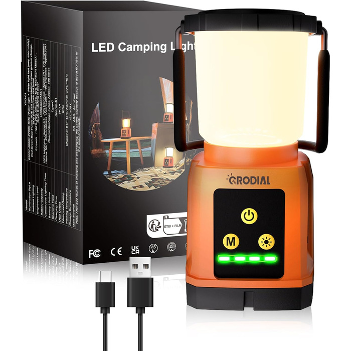 CRODIAL LED Camping Lantern Rechargeable, Camping Essentials 5000mAh Power Bank, Waterproof Camping Tent Light, Lanterns for Power Outages, Hurricane, Emergency, Hiking, Outdoor