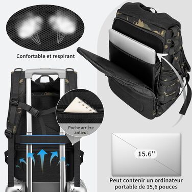 Рюкзак для камери OUUTMEE з відділенням для ноутбука 15.6 дюймів - водонепроникний рюкзак для фотокамери, міцний рюкзак для DSLR/SLR, сумісний з Canon, Nikon, DJI дронами | Знімний м'який вкладиш |