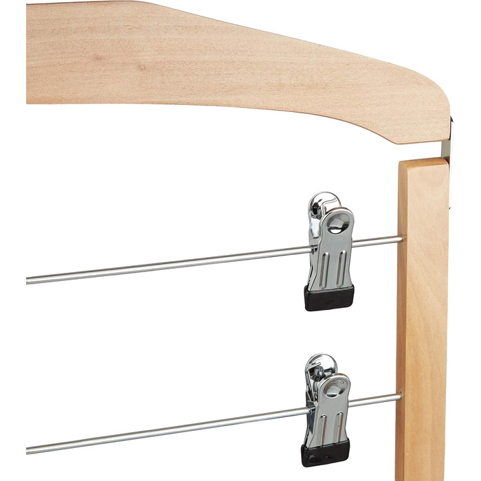 Relaxdays Wooden Trouser Hangers, 3-Piece Set, 360° Swivel Hook, Non-Slip Clothes Hangers, HBT: 45.5x39x2.5 cm, Natural, Pack of 3