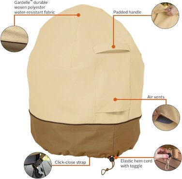 Водовідштовхувальний чохол Classic Accessories Veranda для міні-керамічного гриля Kamado 21 дюйм, захисна накривка для BBQ, для вуличного використання