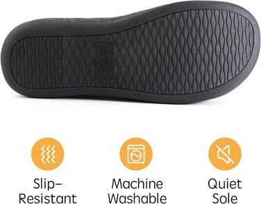 Чоловічі домашні капці RockDove з шерстяною підкладкою та піною Memory Foam, розмір 44-45 EU, чорні