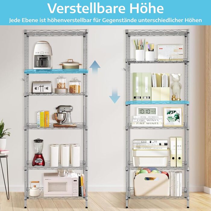 Himimi Regal - 54 x 29 x 160cm Metal Wire Shelf Unit