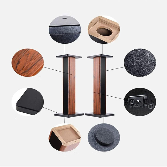 Підставка для акустики Suuiwau з деревною текстурою, універсальна, для домашнього кінотеатру, 60 см