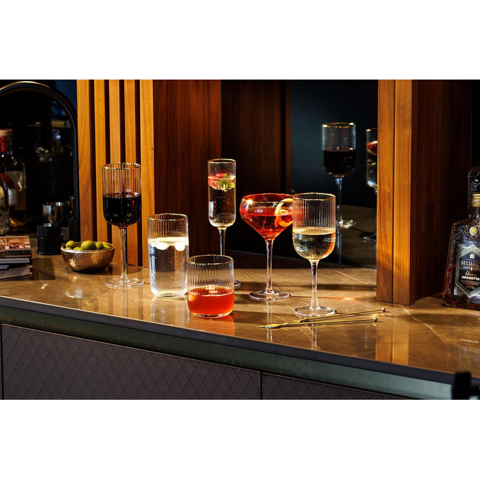 Кришталеві келихи MIKASA Sorrento з золотим обідком, 375 мл, набір 4 шт. (без свинцю)