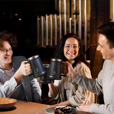 Термокружка для пива Ideus® з нержавіючої сталі, 710 мл, 24oz, з ручкою, для Октоберфесту (чорна)