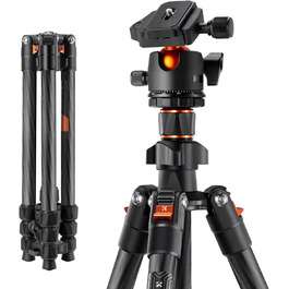 Штатив K&F Concept 200CM (78 дюймів) для камери: трипод з кульковою головкою 360°, моноподом, 1/4'' гніздом, для DSLR, з карбону (162CM+8KG)