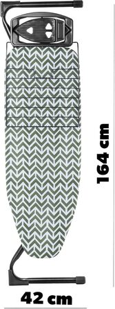 Прасувальна дошка KADAX з висувною полицею, 120x42 см, регульована висота, антиковзні ніжки (Зелена)