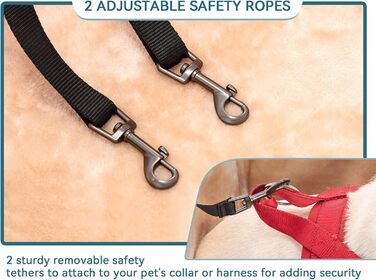 Автокрісло для собак Petsfit - сіре та зелене (M) з ременями безпеки та кишенею для зберігання