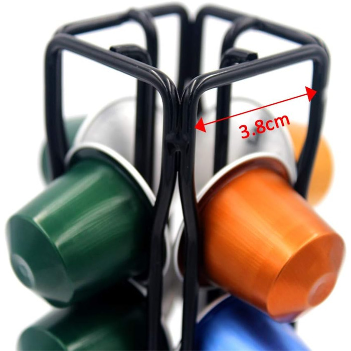 Підставка для капсул Nespresso (40 шт) XIAPIA, чорна, обертова, для зберігання кавових капсул