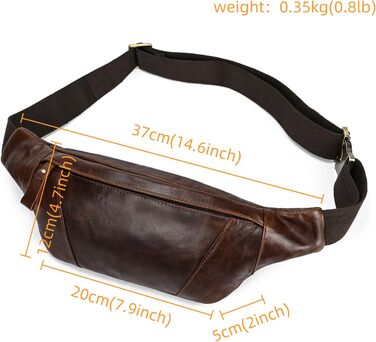 Чоловіча поясна сумка LUUFAN з натуральної шкіри, колір кавовий