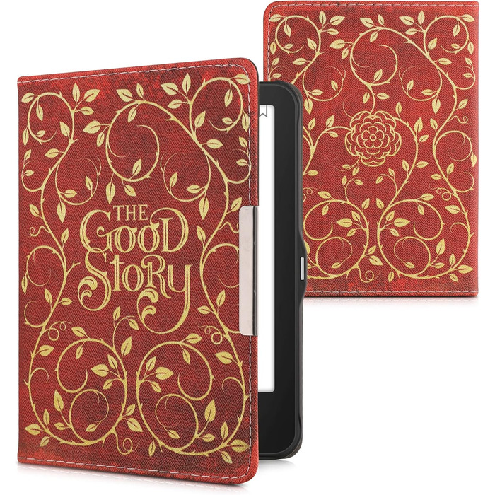 Чохол-книжка kwmobile для Tolino Vision 1/2/3/4 HD - Чохол для eReader з малюнком метеликів, рожевий, білий, жовтий, оранжевий, червоний