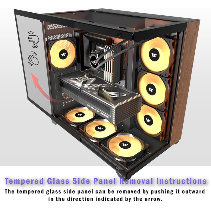 Корпус для ПК ANSAITE P7: Mid-Tower з 6 PWM ARGB-вентиляторами, скляна панель 270°, Type-C, чорний