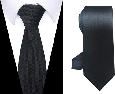 Набір краваток для чоловіків, ткані, жаккард, 6 шт. (Чорний)