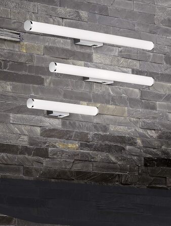 lightling LED Wall Light/Bathroom Light/Mirror Light Leo, Protection Class IP44, in matte black metal, 80.4 x 5.5 x 8.5 cm (80 cm)