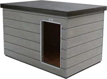 Будка для собак Sauerland, графіт/платиновий, середня, ізольована, товстостінна