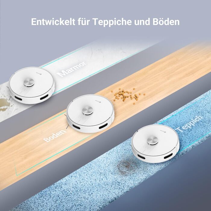 EZVIZ RE4C Plus: Робот-пилосос 3-в-1 з автоматичним очищенням, WiFi, LiDAR, 4000 Pa, керування через APP/Alexa/Google