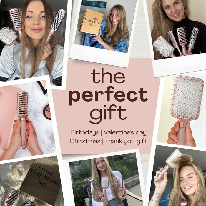 Щітка для волосся без заплутування - розпушувальна щітка для жінок - подарунок - Paddle Brush - м'які щетинки для волосся та шкіри голови - для всіх типів волосся (Матове Червоне Золото)