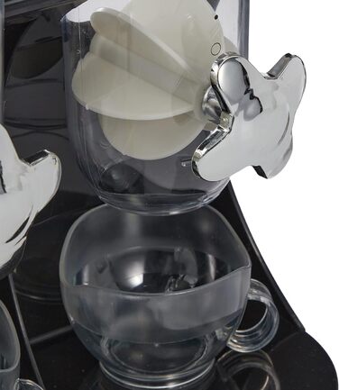 Relaxdays Double Cereal Dispenser, Cereal Dispenser for Muesli, Cornflakes, Sweets, Snack Dispenser Plastic, Black, 1 Piece