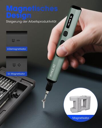 Набір електричного викрутника Mini 78 в 1 з 56 бітами, 9 свердлами, 5 режимами крутного моменту та LED-підсвічуванням для точної роботи (годинники, камери)