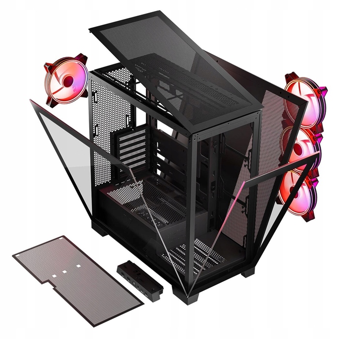 Корпус для комп'ютера Modecom Volcano Space Apex ARGB ATX MIDI 4x140мм, Чорний