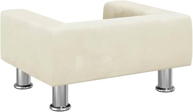 Крісло-ліжко для собак та котів, м'яке ліжко для домашніх тварин, ліжко для маленьких собак, бархатне, 50x40x26.5 см, кремовий колір