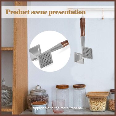 Fleischklopfer FlotRute: М'ясорубка, молоток для м'яса, 26 см, з дерев'яною ручкою, нержавіюча сталь