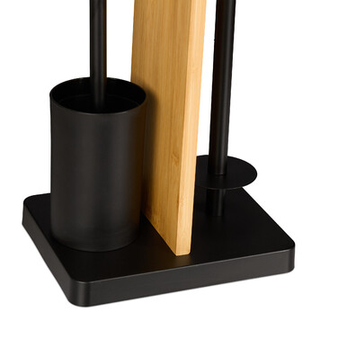Relaxdays Bamboo & Iron Toilet Set with Storage