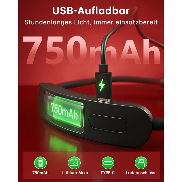 Світлодіодна лампа для читання з кліпсою 670 нм, з функцією пам'яті, димуванням та USB-зарядкою. Безсиній, портативний світильник для читання в ліжку, нашийний ліхтар