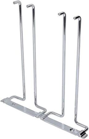 Сумка-органайзер для вина Wifehelper, подвійна, металева, хромована, для полиці/стіни, підставка для келихів