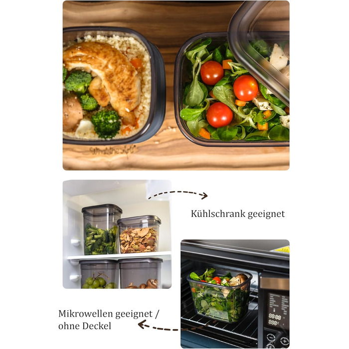 Герметичні контейнери для зберігання їжі Peggy 12 шт. по 800 мл, BPA-Free, для круп, цукру, борошна та інших продуктів