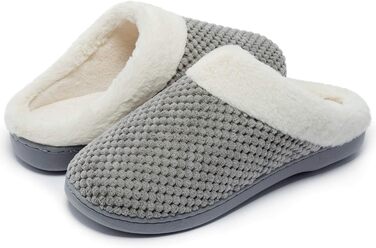 Тапочки жіночі зимові з меморі-піною, теплі, зручні, з антиковзаючою підошвою, плюшеві, легкі, для дому, сірі, 40/41 EU