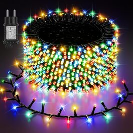 LED гірлянда для прикраси саду, балкону, весілля: 20м, 1000 LED, RGB, 8 режимів, таймер, вологостійка