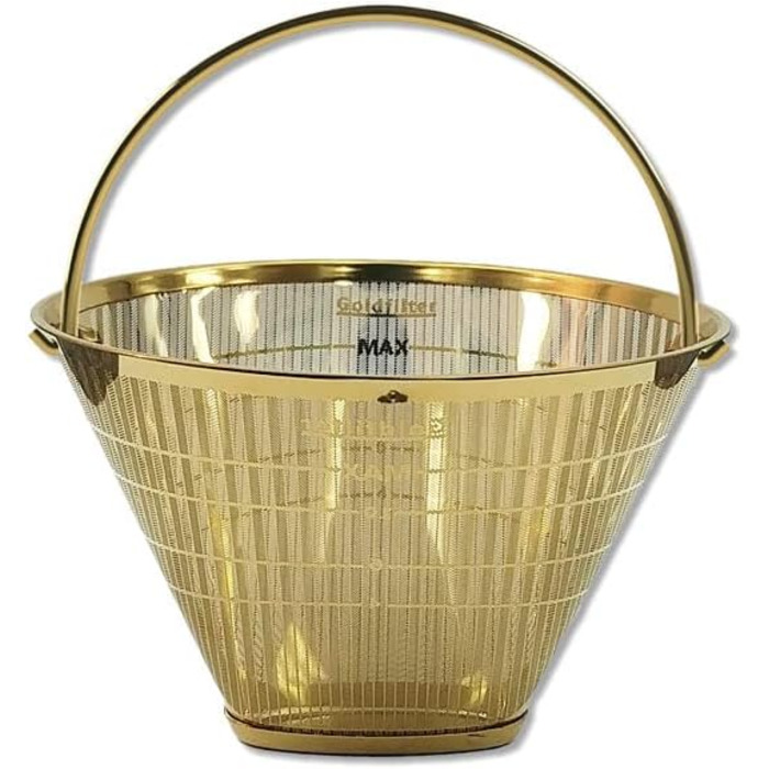 seleXions Coffee Filter Gold Filter All-Metal GF4MB with Metal Handle, for all coffee machines with round filter size 1 x 4