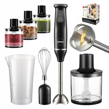 Мультифункціональний занурювальний блендер-подрібнювач, набір-міксер Eldom BL240, чорний