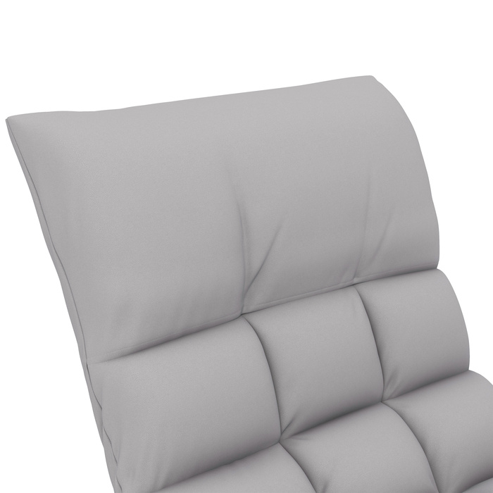 HOMCOM Rocking Chair with Adjustable Backrest & Footrest, Side Pocket, Microfiber Upholstery, Metal Frame, Grey
