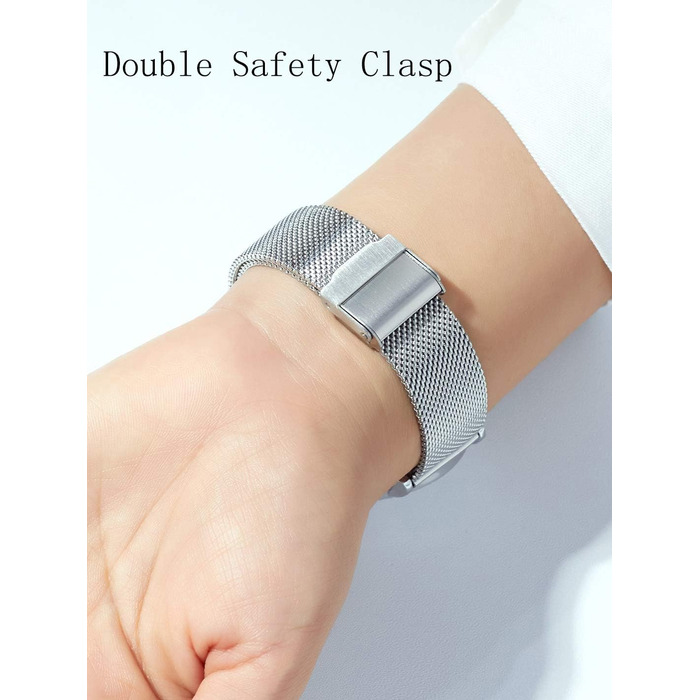 Жіночий годинник Hannah Martin: аналоговий кварц, водонепроникний, з нержавіючої сталі, ультратонкий, сіре мережате плече, біле покриття