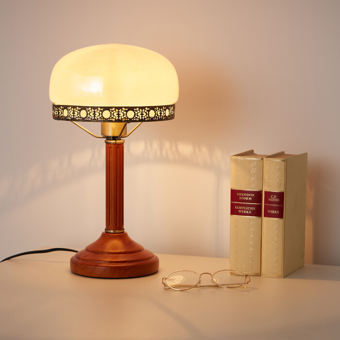 Relaxdays Table Lamp Beige Antique Look