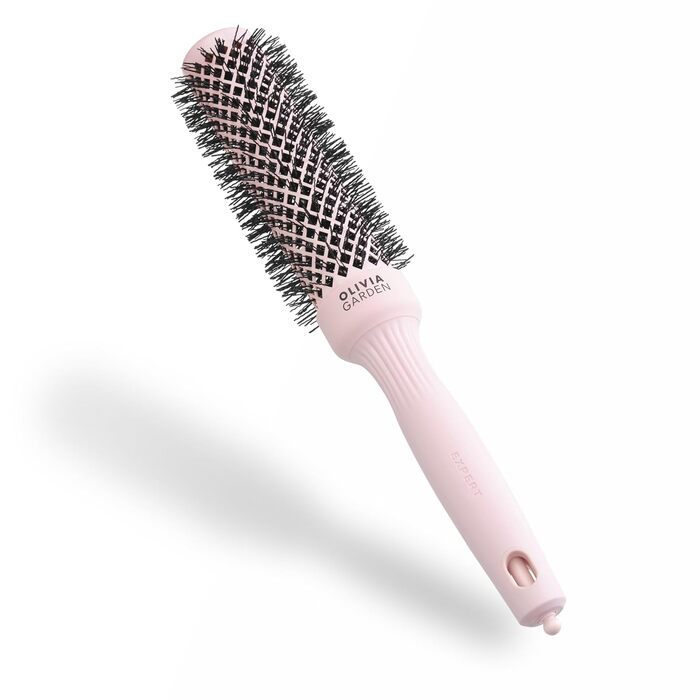 Кругла щітка Olivia Garden Expert Blowout Speed з керамічним покриттям для швидкої сушки волосся (білий & сірий, 35 мм)
