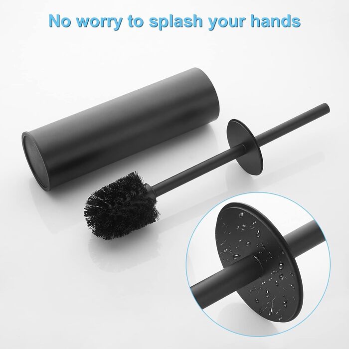 BGL 304 Stainless Steel Toilet Brush Holder - Long Design, Black Finish
