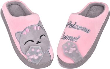 JACKSHIBO Теплі плюшеві тапочки для дому - жіночі та чоловічі, унісекс, 40/41 EU, рожеві