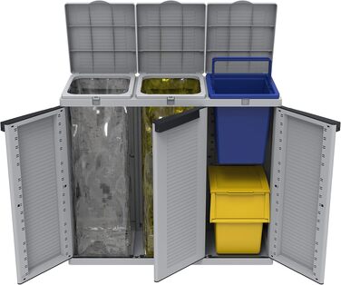 Шафа для сортування сміття Terry Ecocab 2, для приміщень та вулиці, 2 окремі відсіки, 68x39x88,7 см, синя
