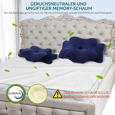 DONAMA Memory Foam Pillow Ergonomic Neck Pillow Head Pillow Side Sleeper Pillow for Side, Back & Stomach Sleepers