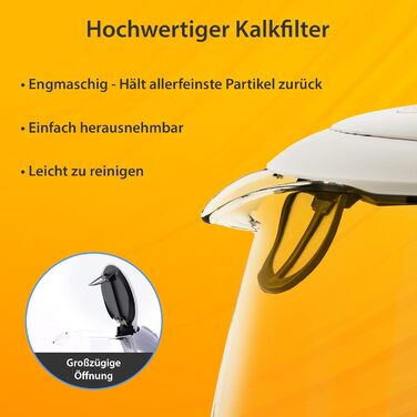 Скляний електрочайник T24 79020 з LED-підсвіткою, 1.7 л, 2200 Вт, захист від википання, без BPA, білий