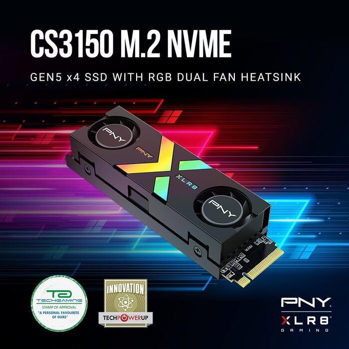 SSD PNY M.2 NVMe 2TB CS3150 з RGB Heatsink - 10300 MB/s