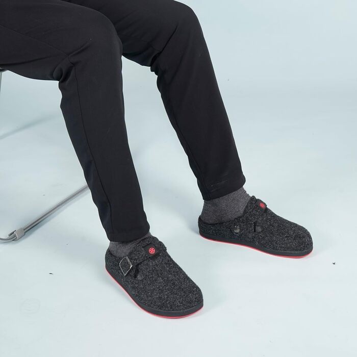 Тапочки халатні з фетру Gaatpot Winter для дому, теплі, чорні, розмір 36-46