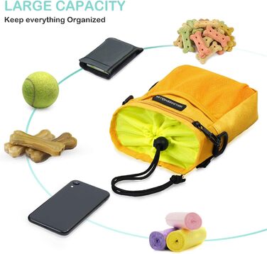 Сумка для корму для собак Waldseemüller, тренувальна сумка для домашніх тварин, підходить для собак маленьких та великих порід, з диспенсером для пакетів для екскрементів, карабіном, регульованим поясним ременем та плечовим ременем