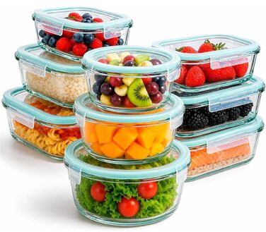 Набір контейнерів для зберігання продуктів Edihome, 14 шт + 7 кришок, прозорі, BPA-free